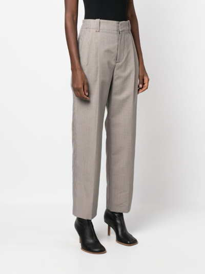 Shop Marni Pleated Cropped Trousers In Neutrals