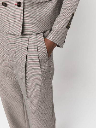 Shop Marni Pleated Cropped Trousers In Neutrals