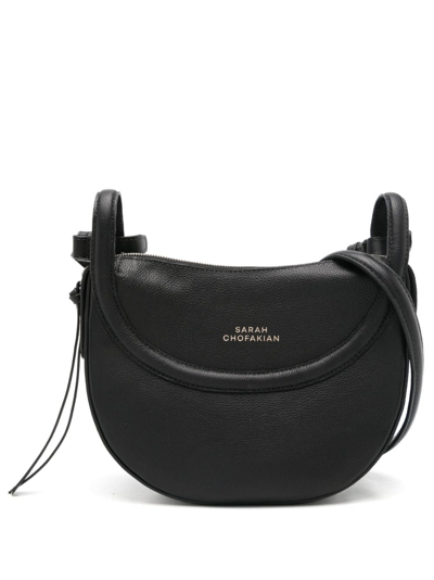 Shop Sarah Chofakian Pollie Leather Crossbody Bag In Black