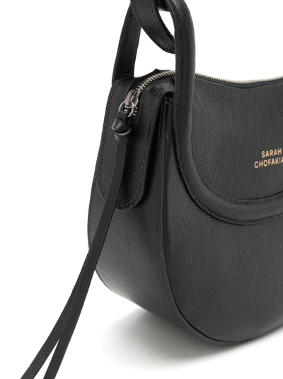 Shop Sarah Chofakian Pollie Leather Crossbody Bag In Black
