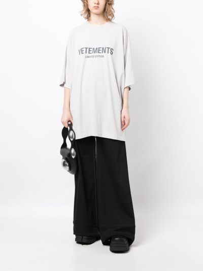 Shop Vetements Limited Edition Cotton T-shirt In Grey