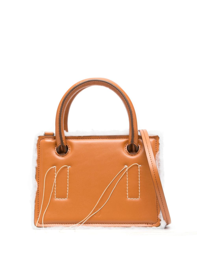 Shop Dentro Mini Otto Leather Tote Bag In Brown