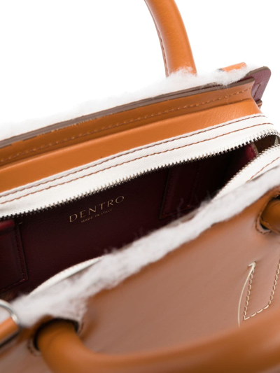 Shop Dentro Mini Otto Leather Tote Bag In Brown