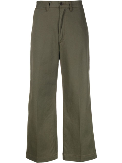 Shop Polo Ralph Lauren High-waist Cropped Trousers In Green