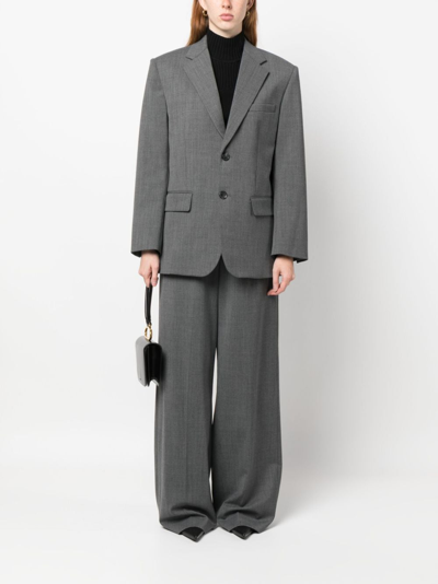 Nili Lotan Boyfriend Wool Blazer Jacket In Grey
