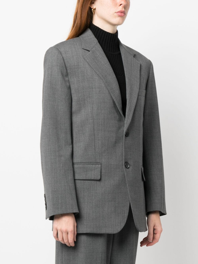 Shop Nili Lotan Boyfriend Single-breasted Jacket In Grey