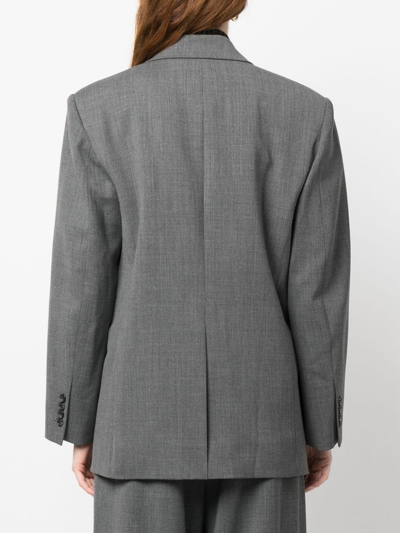 Shop Nili Lotan Boyfriend Single-breasted Jacket In Grey