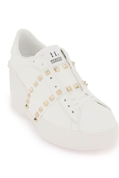 Shop Valentino 'open Disco' Wedge Sneakers In White