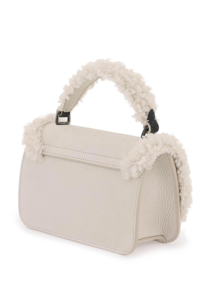 Shop Brunello Cucinelli Nabuk Leather 'city' Handbag In White