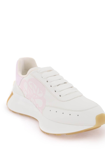 Shop Alexander Mcqueen 'sprint Runner' Sneakers In White,pink