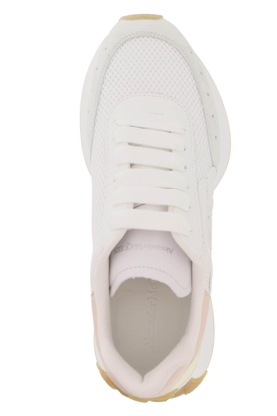 Shop Alexander Mcqueen 'sprint Runner' Sneakers In White,pink