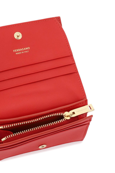 Shop Ferragamo Bi-fold Matelassé Wallet In Red