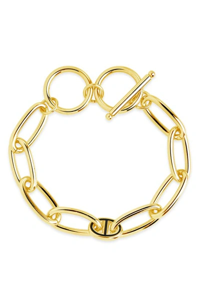 Shop Sterling Forever Kennedy Toggle Bracelet In Gold
