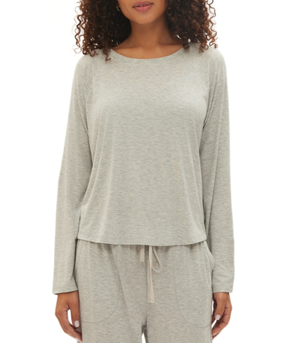 Shop Gap Women's Long-sleeve Crewneck Pajama Top In Grey