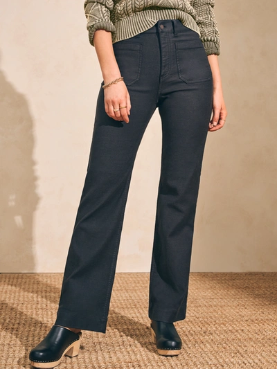 Faherty Stretch Terry Patch Pocket Pants In Washed Black