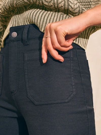 Faherty Stretch Terry Patch Pocket Pants In Washed Black
