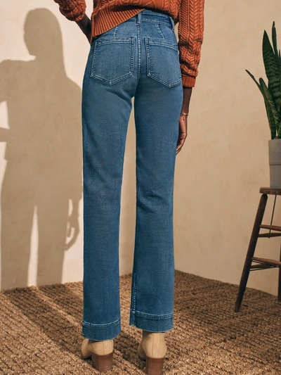 Faherty Stretch Terry Slim Wide Leg Pants In Riverton