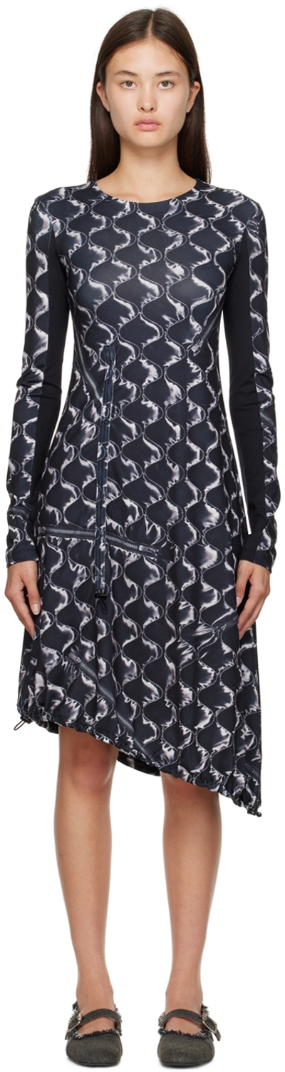 Andersson Bell Black Quilting Midi Dress In Black