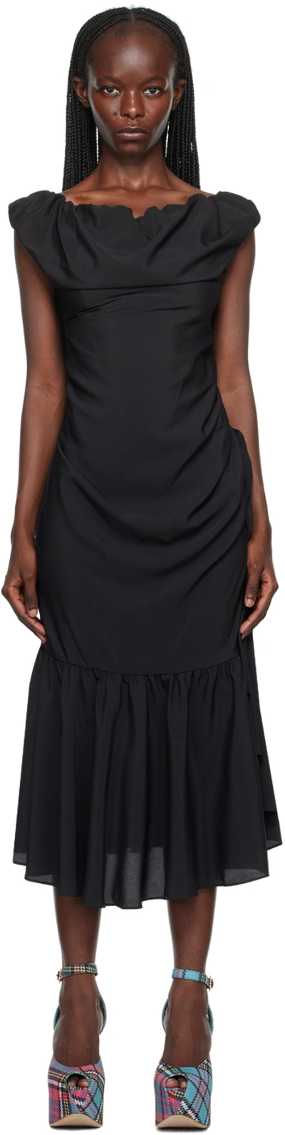 Shop Vivienne Westwood Black Ginnie Midi Dress In N401 Black