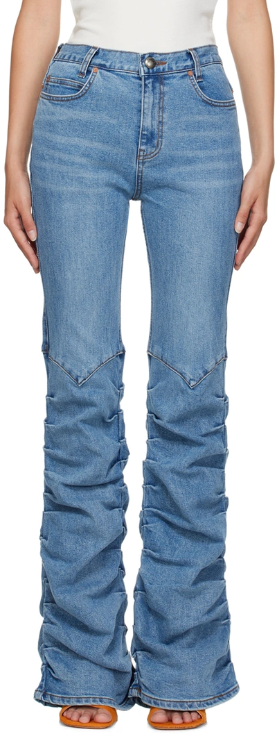 Shop Andersson Bell Blue Martina Western Jeans In Washed Blue