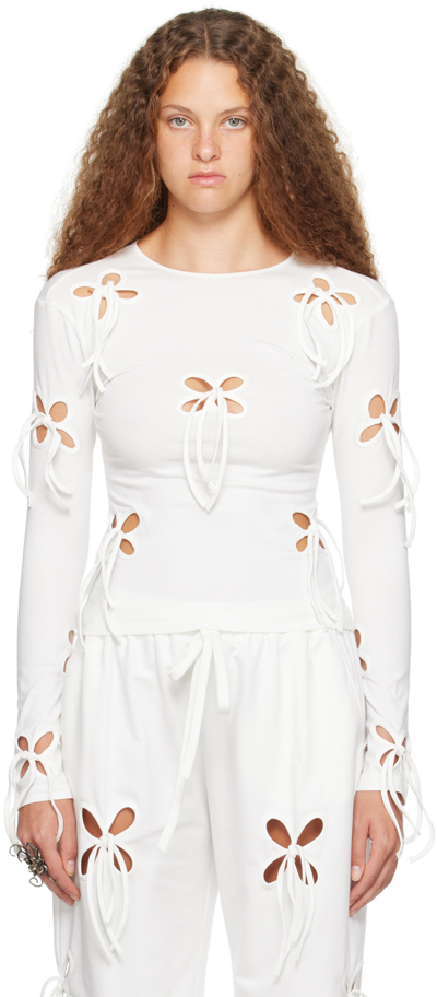 Shop J.kim Ssense Exclusive White Petal Long Sleeve T-shirt