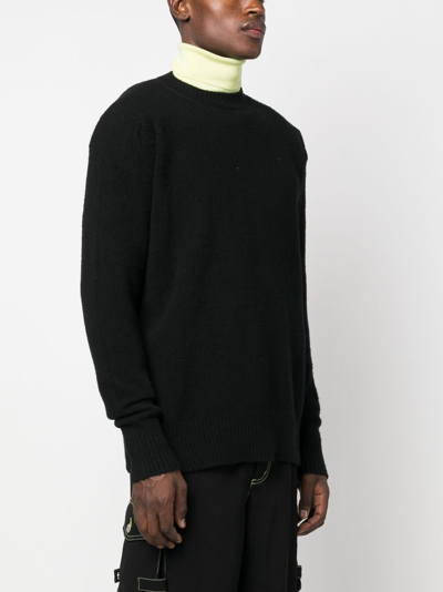 Shop Oamc Logo-print Wool Jumper In Black