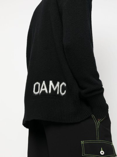 Shop Oamc Logo-print Wool Jumper In Black