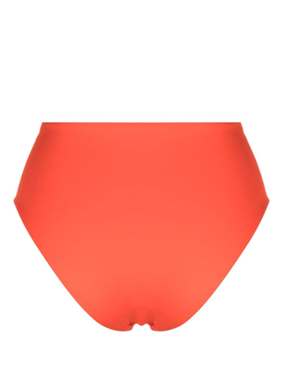 Shop Sporty And Rich Logo-print Bikini Bottoms In Orange