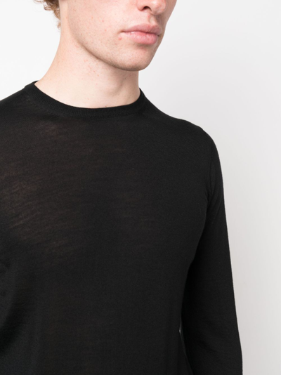 Tagliatore Long-sleeve Fine-knit Jumper In Black