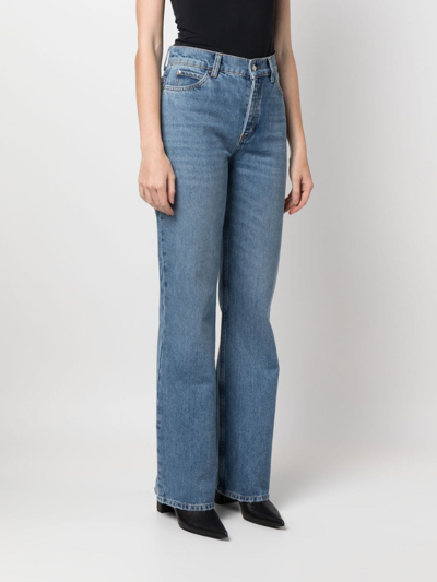Shop Claudie Pierlot Mid-rise Straight-leg Jeans In Blue