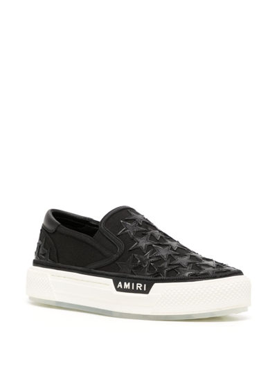 Shop Amiri Star-patch Slip-on Sneakers In Black