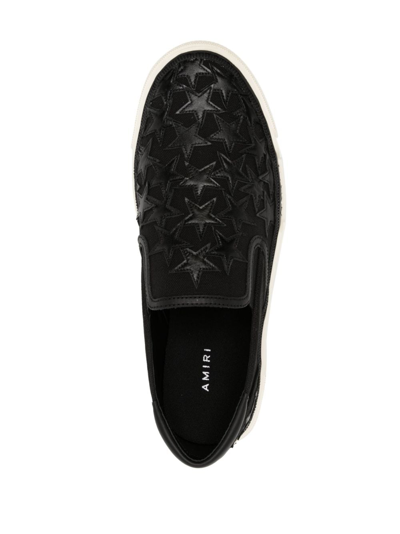 Shop Amiri Star-patch Slip-on Sneakers In Black