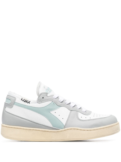 Diadora Mi Basket Row Cut Sneakers In White