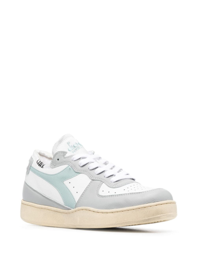 Diadora Mi Basket Row Cut Sneakers In White