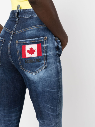 Dsquared2 Worn-out Straight-leg Jeans In Blue