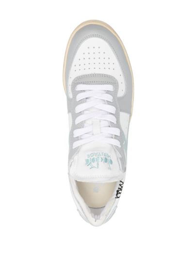 Diadora Mi Basket Row Cut Sneakers In White