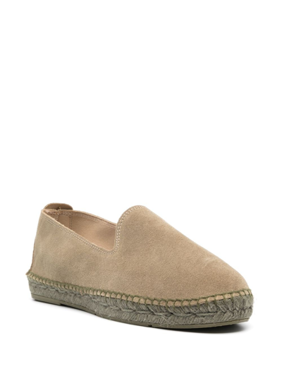 Manebi Flat Suede Espadrilles In Green