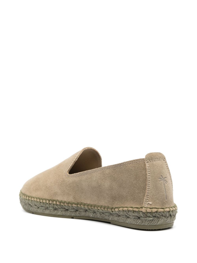 Manebi Flat Suede Espadrilles In Green