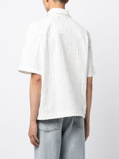 Shop Amiri Burnout Cotton Bowling Shirt In White