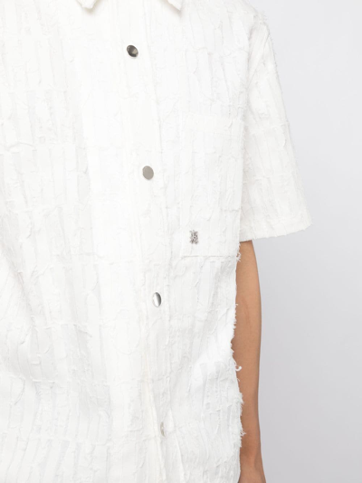 Shop Amiri Burnout Cotton Bowling Shirt In White