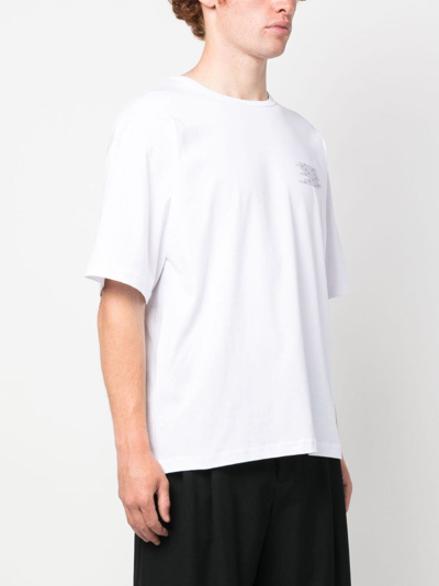Shop Société Anonyme Number-print Motif Cotton T-shirt In White