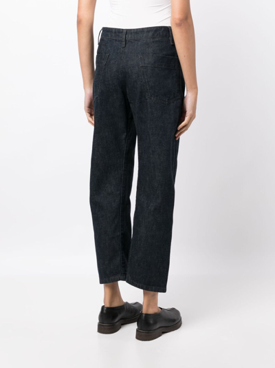 Shop Lemaire High-rise Cropped Jeans In Blue