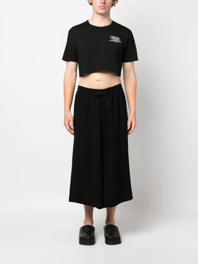 Shop Société Anonyme Number-print Cropped T-shirt In Black