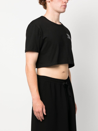 Shop Société Anonyme Number-print Cropped T-shirt In Black