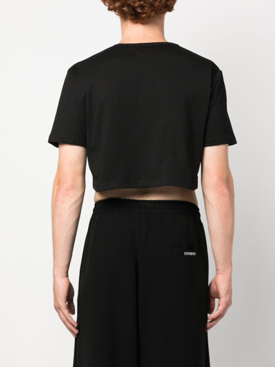 Société Anonyme Number-print Cropped T-shirt In Black
