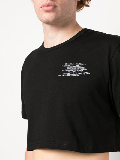 Société Anonyme Number-print Cropped T-shirt In Black