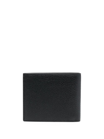 Shop Giorgio Armani Grained-textured Leather Wallet In Black