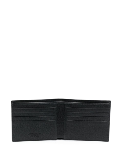 Shop Giorgio Armani Grained-textured Leather Wallet In Black