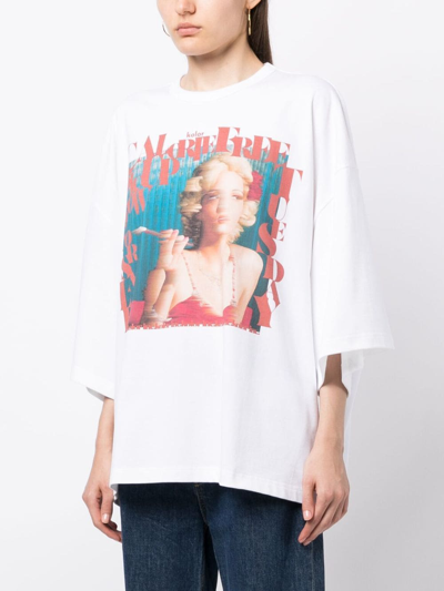 Shop Kolor Logo-print Cotton T-shirt In White