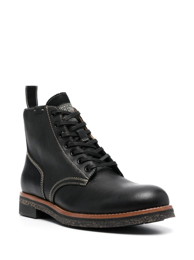 Shop Polo Ralph Lauren Leather Ankle Boots In Black
